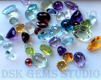 Natural Mixed Stone Lot Gemstones, All Stone, Multi Color Stone, Faceted Oval Cut Gemstone Birthstone Precious- Semi Precious stones Jewelry
