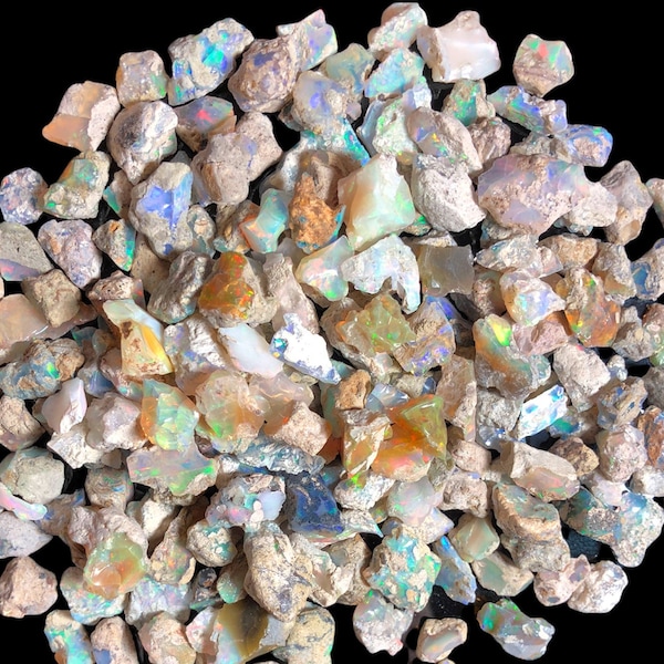 Natural Ethiopian Opal Fire Tiny Rough Lot, Multi Fire Raw Rough, Untreated Opal Rough Lot Size, 10 to 15 MM, Wholesale Loose gemstone rough