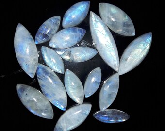 Rainbow Moonstone Marquise Shape Blue Flashy Pieces Wise Size Available Professionally Designed.