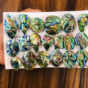 Conchiglia di abalone, cabochon di abalone, pietre preziose sciolte Lotto all'ingrosso Conchiglia di abalone all'ingrosso Conchiglia di abalone a forma di cabochon di qualità rara per gioielli.