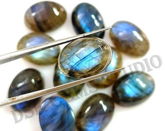 AAA Labradorite Calibrated, Cabochon Loose Ring Size Gemstone, Multi Blue Flashy Cabs, 12 to 20 MM Size Calibrated Labradorite Cabs Pcs.