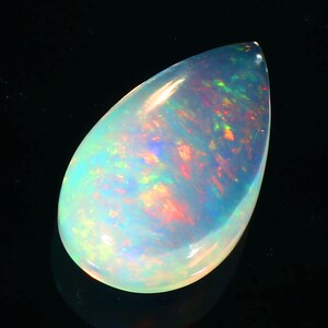 7 carati. Pera Opale Verde fuoco appariscente Opale di fuoco etiope Gemma sciolta, 20x11x6 mm. Ottobre Birthstone Jewelry Opal Ring Size.