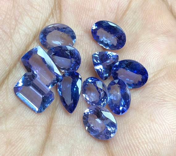 AAA Tanzanite Gemstone Lot: Mixed Shape Faceted Cut Stones