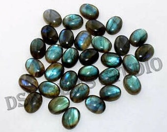 Labradorite Oval, Calibrated, cabochons Lot, Blue Flash natural gemstone, Labradorite Calibrated, in MM sizes Lot, Gemstone.