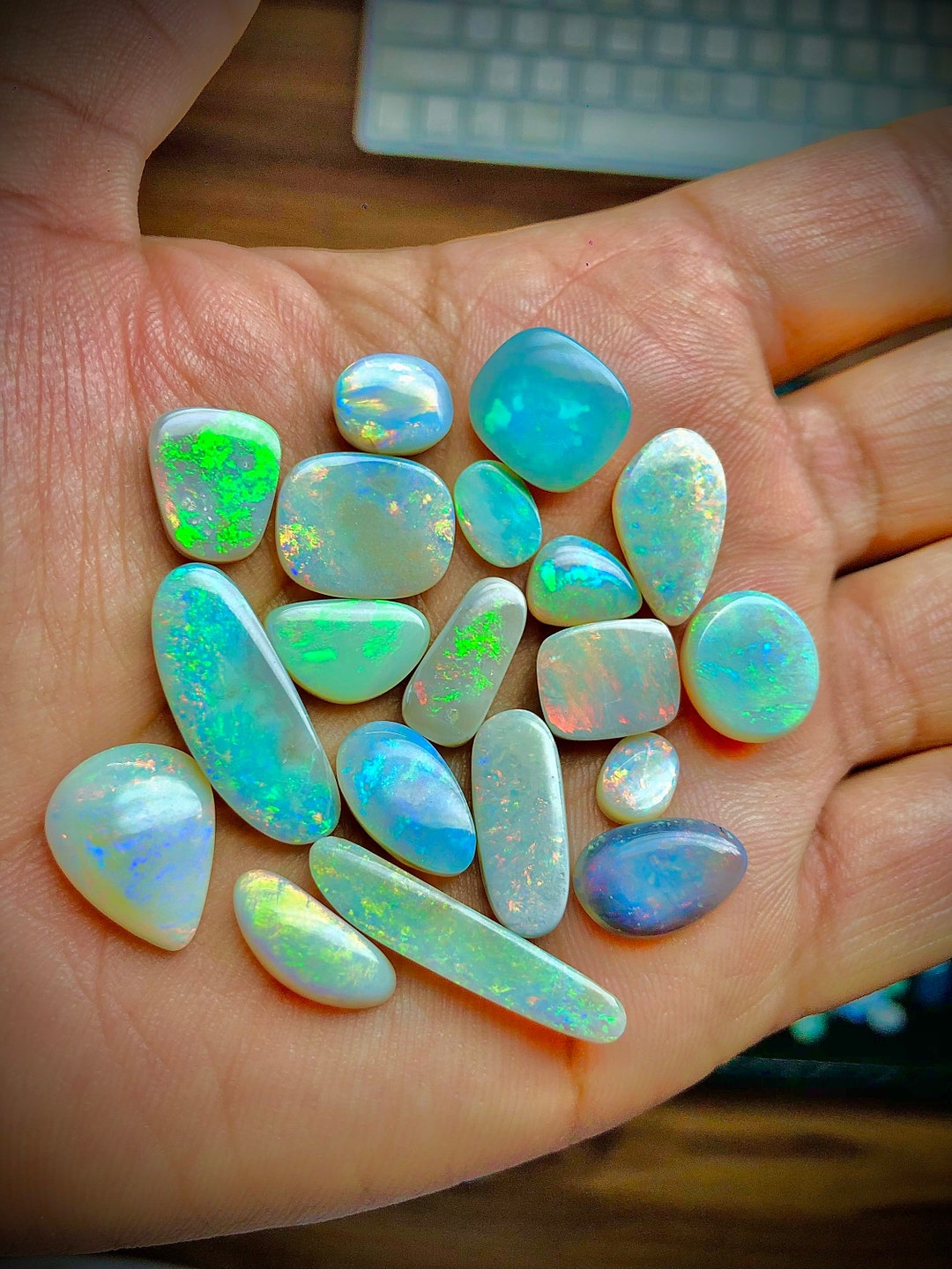 Natural Australian Opal Multi Fire Opal Cabochon Lot Natural Australian Opal Multi Fire Opal Cabochon Lot