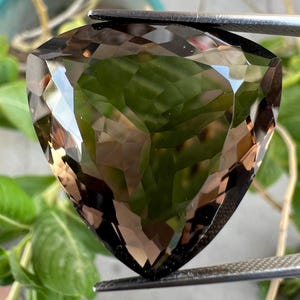 Smokey Quartz loose gemstone, 25x25x13 MM. 48.50 Cts. Natural Smokey Stone Triangle shape Quality cabochon Gemstone For Jewelry Making.