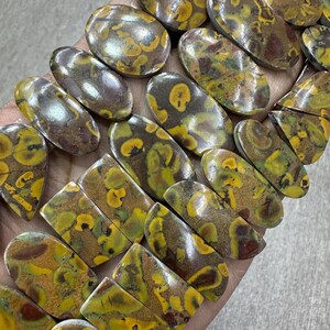 Par de cabochões de jaspe de frutas, par de pedras preciosas de jaspe de frutas, lote de atacado com diferentes formatos e tamanhos usados para fabricação de joias.