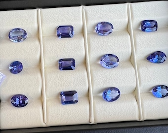 Natural Tanzanite Oval Faceted Cut Stone, 100% Rare Quality tanzanite Calibrated faceted gemstone Lot Select Variation.