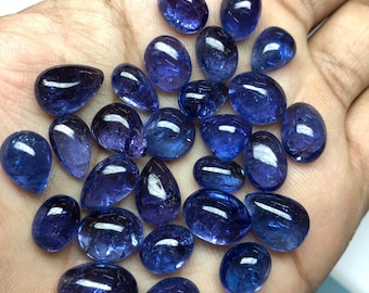 Tanzanite cabochon, loose Gemstone Smooth Hand polished tanzanite Cabochon mix Shape size and pieces wise Cabochon For Jewellery.