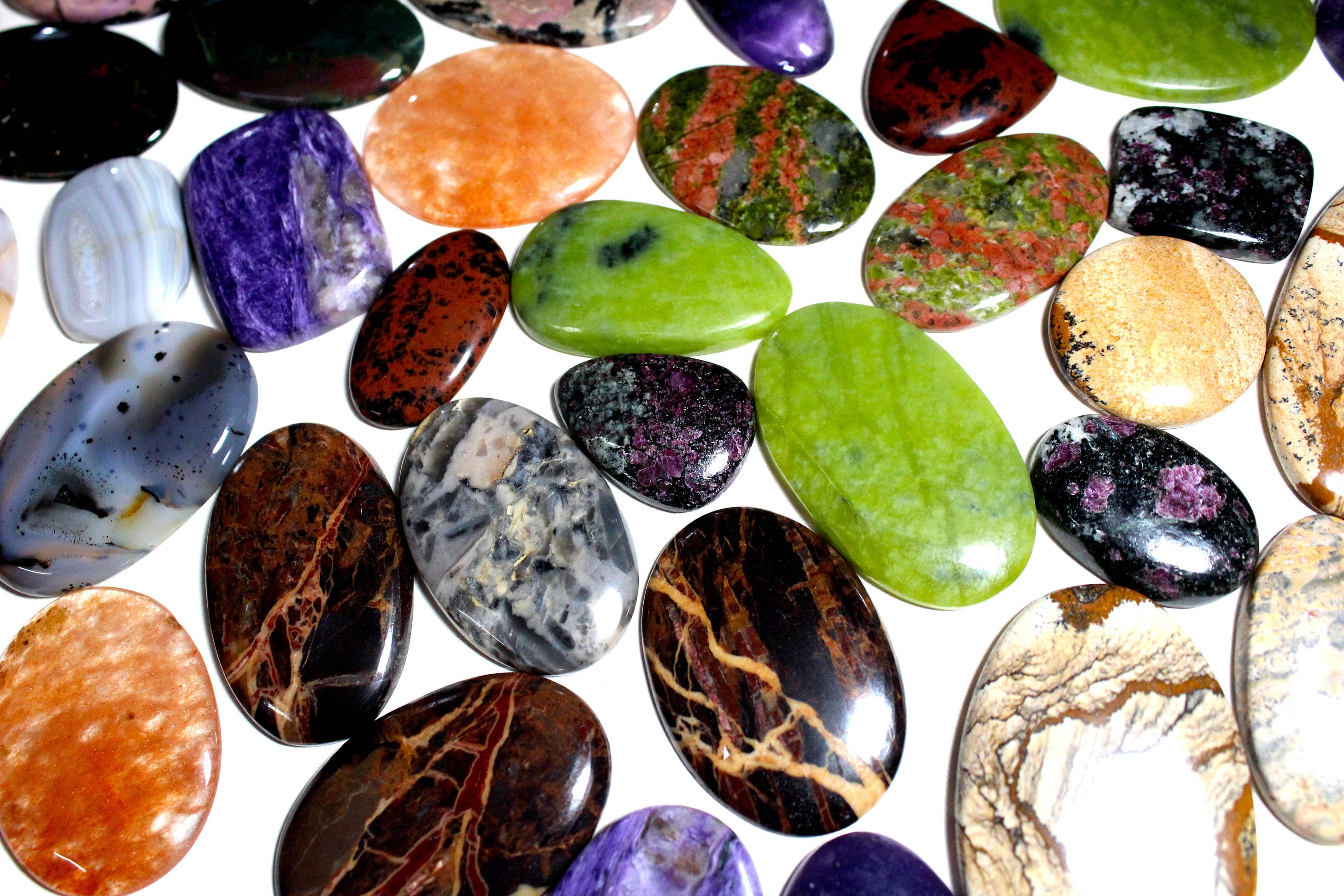 Mixed Gemstones Cabochon Beautiful Gems All Natural Mix Lot