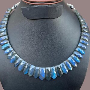 Labradorite Necklace, 18 Inch, Select from variation Strand Blue Laradorite gemstone Necklace jewelry Pentagon  Necklace Jewelry.