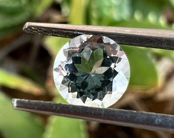 Aquamarine Round Cut Stone, 0.90 Cent. 6x6x4 MM. Natural Aquamarine Faceted Cut Stone Loose Gemstone for making ring jewellery.