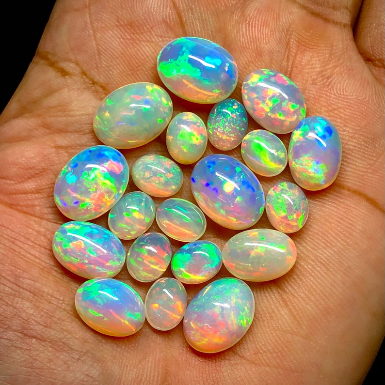 Ethiopian fire Opal Mix lot fire opal Cabochon top quality opal gemstone AAA Natural multi fire Opal cabochon for jewelry making use. image 1