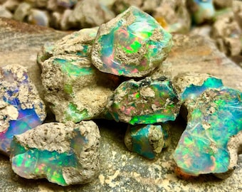 Opale brute, cristal brut naturel multi-feu (100 carats-20 grammes). Lot brut d'opale brute 100 % opale de feu, Lot brut d'opale brute Opale brute en vrac,