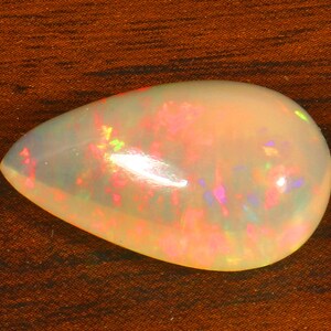 Cabochon opale etiope naturale 13.10 Crt. fuoco Pietra preziosa, 23x14x9 MM. Colorato rosso fuoco opale a forma di pera fatto a mano Opale Pietra sciolta