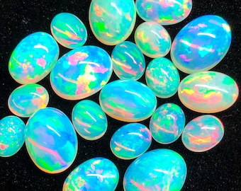 Opal Mix lot White Base fire opal Cabochon top quality opal gemstone AAA Natural multi fire Opal cabochon for jewelry making use.