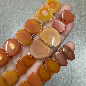 Par de ágata drusa de cornalina Lote al por mayor de par de piedras preciosas de ágata de cornalina de calidad AAA Pares de jaspe de ágata de cornalina para hacer joyas.
