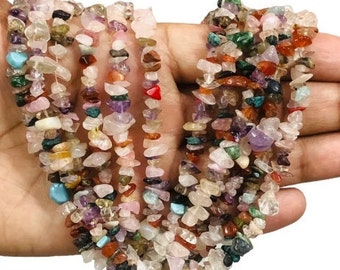 Uncut gems Beads Mix Chips Chip Nugget Beads Assorted Gemstone Crystal Beads for Jewelry Making Necklace Strand Chip gemstone Beads.