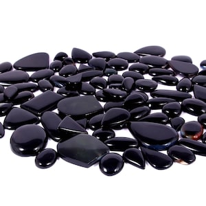 Lote de cabujones de ónix negro AAA+++, existencias limitadas, muy hermosos cabujones, piedras preciosas, fabricación de joyas, piedras preciosas.