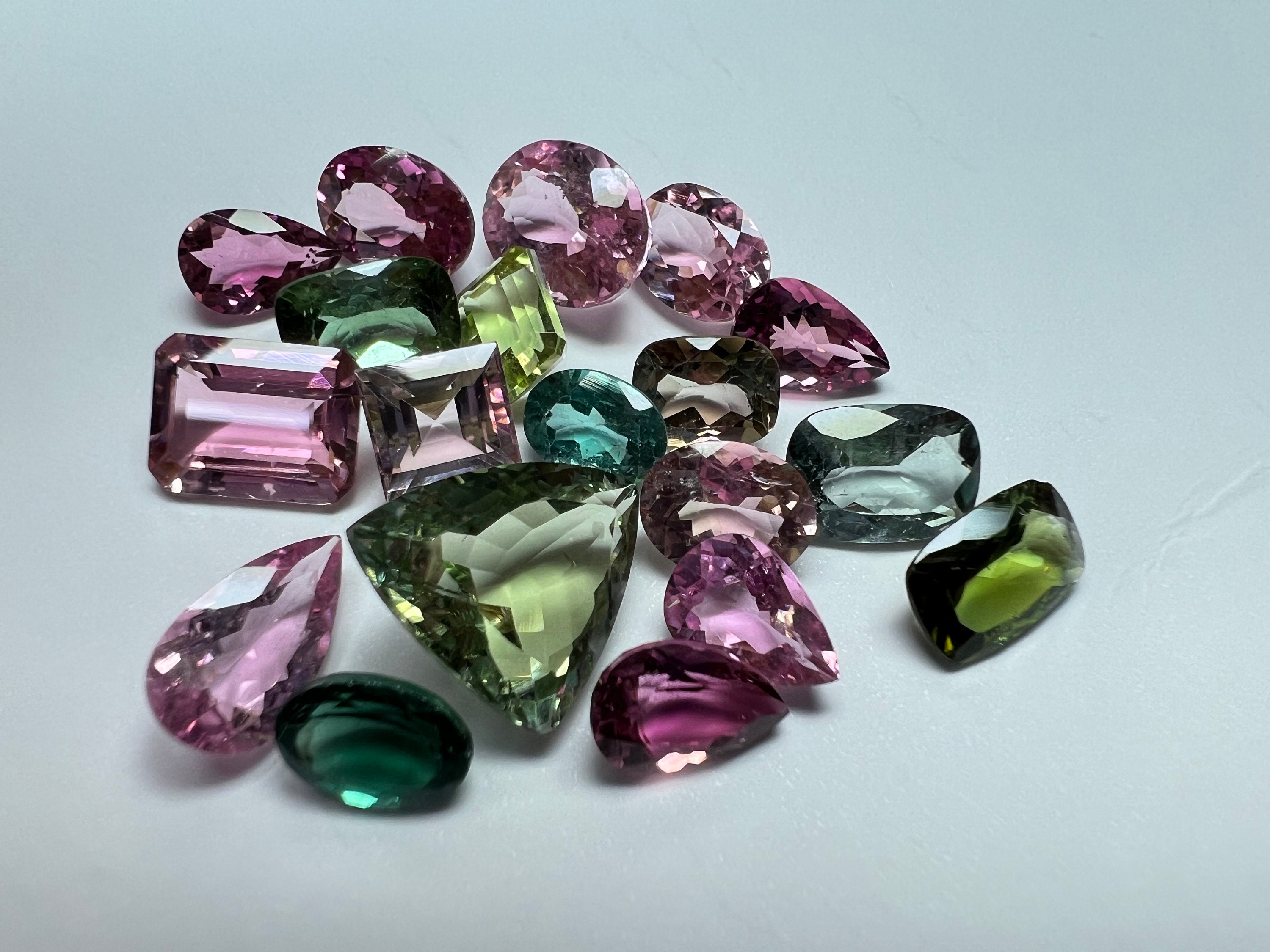 Lot De 4 Tourmalines Multicolores Du Mozambique - 3.41 Cts Total, Briolette Avec Trou, Non Chauffées