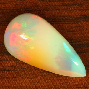 7.10 Crt. Opale etiope Opale sciolto Pietra preziosa, 20x10x7 mm.  Pera Cabochon opale multi Fire Opal October Birthstone Gemstone Opal per gioielli.