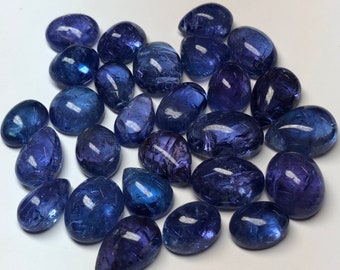 Natural Tanzanite cab lot Gemstone Smooth Hand polished tanzanite Cabochon mix Shape All size and pieces Cabochon For Jewellery.