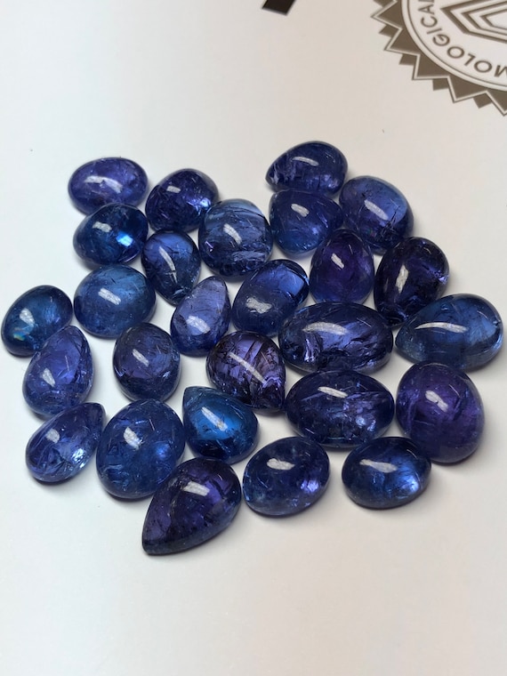 Natural Tanzanite cab lot Gemstone Smooth Hand polished tanzanite Cabochon mix Shape All size and pieces Cabochon For Jewellery.