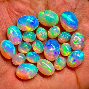 Äthiopischer Feueropal Mix Lot Feueropal Cabochon Top Qualität Opal Edelstein AAA Natürlicher Multi Feuer Opal Cabochon für Schmuckherstellung verwenden. Bild 5