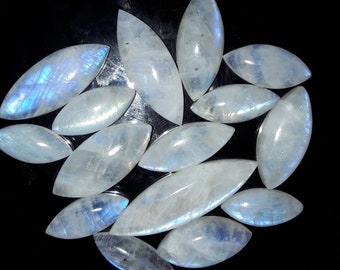 Rainbow Moonstone Marquise Shape Blue Flashy Pieces Wise Size Available Professionally Designed.