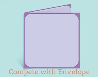 Square Card SVG Template with Envelope (Digital Download)