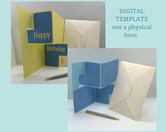 Pop Up Shutter Card Template – 5x7 with Envelope (Digital Download)