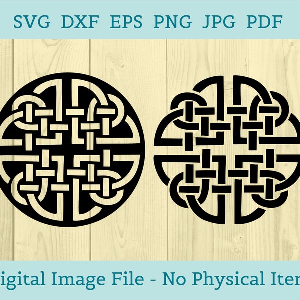 Cercle noeud celtique SVG - sticker celtique - pochoir svg - conception de noeud ornemental - fichiers compatibles cricut ou silhouette
