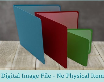 Square Greeting Card SVG Bundle, Three Sizes, No-Glue Envelope (Digital Download)