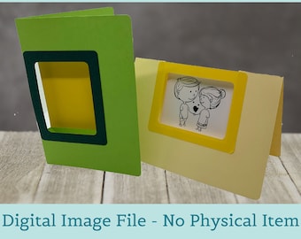 Window Greeting Card SVG Template, 5x7 with Envelope (Digital Download)