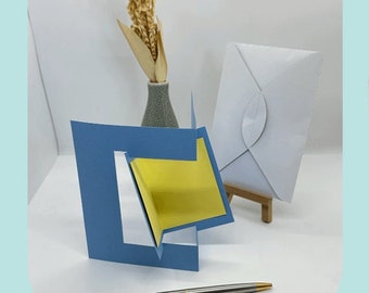 Open Book Pop-Up Card SVG Template with Envelope (Digital Download)