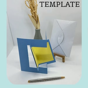 Petite carte de voeux pop-up vierge à livre ouvert SVG A2 5,5 x 4,25 pouces avec enveloppe d'une pièce