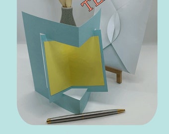 Blank Open Book pop-up Greeting Card SVG in  2 sizes including one piece envelope