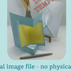 Cartão de felicitações pop-up de livro aberto em branco SVG em 2 tamanhos, incluindo envelope de uma peça