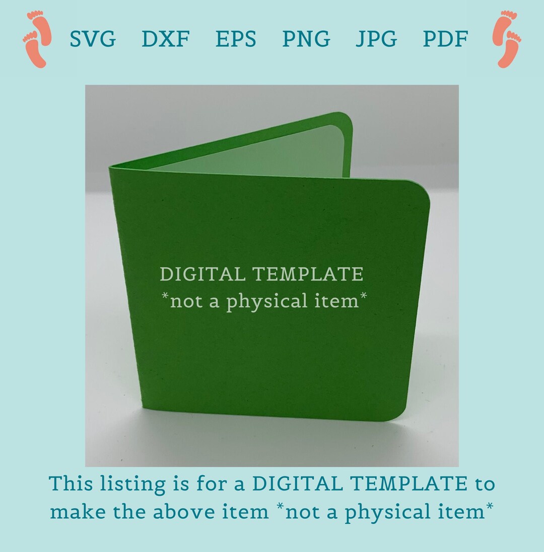 Small Square Greeting Card Blank SVG 3.25x3.25 Inches With Lining ...