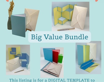 Greeting card SVG Big Value Bundle. Bestselling Blank Card Templates with Envelopes (Digital Download)
