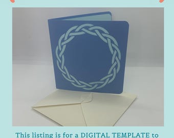 Celtic Card SVG Template, 11-inch Square, Circle Cut, Envelope (Digital Download)