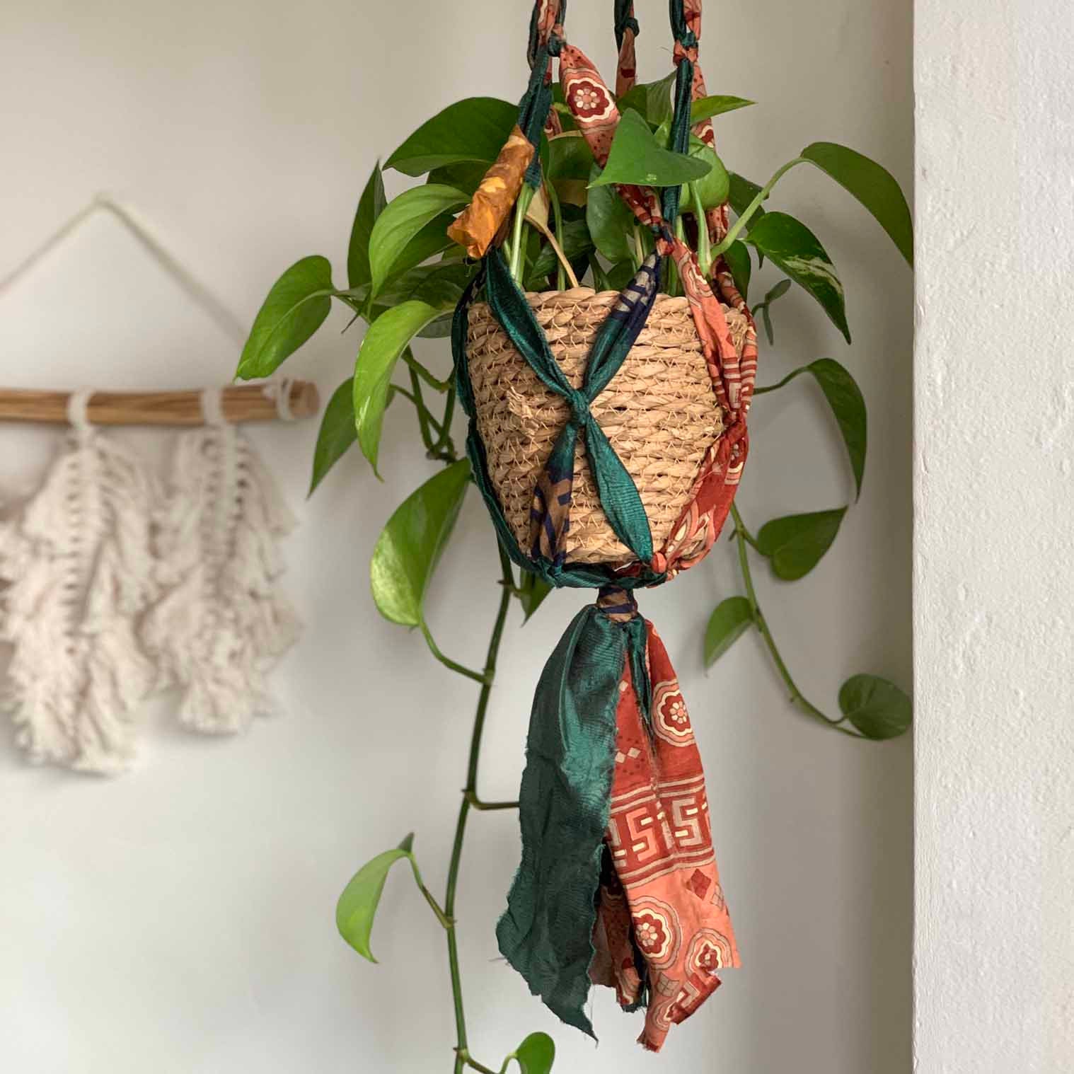 Upcycled Recycled Sari Plant Hanger Small or Large to Choose - Etsy UK