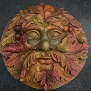 "Handgefertigte ""Green Man"" Gießform aus Latex, Baumgesicht, Gartendeko."