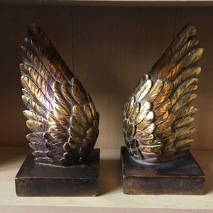 Latex Moulds For Pair of Angel Wing Bookends, Art & Crafts Hobby, Mold for Plaster or Concrete Rustic Home Decor