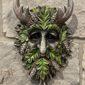 Green Man Plaque-Latexform, Baumgesichtform für Gips/Betonwandkunst