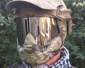 Custom Made MTP Camo Full Face Helmet, Inspired by Halo, Paintball Airsoft Cosplay