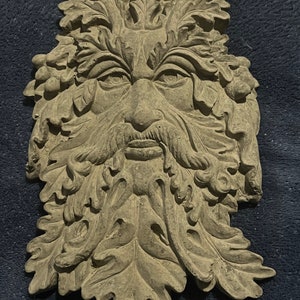 Large Latex Green Man Mould, Fantasy Tree Face Plaque Concrete Casting ...