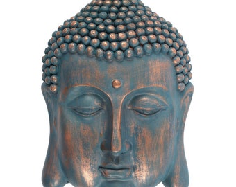 Große Buddha Kopf Plaqueform Handgebürstete Latexform für Gips oder Beton