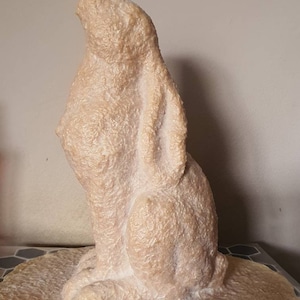 Moon Gazing Hare Latex Mould: Concrete Plaster Statue Mold, Handmade