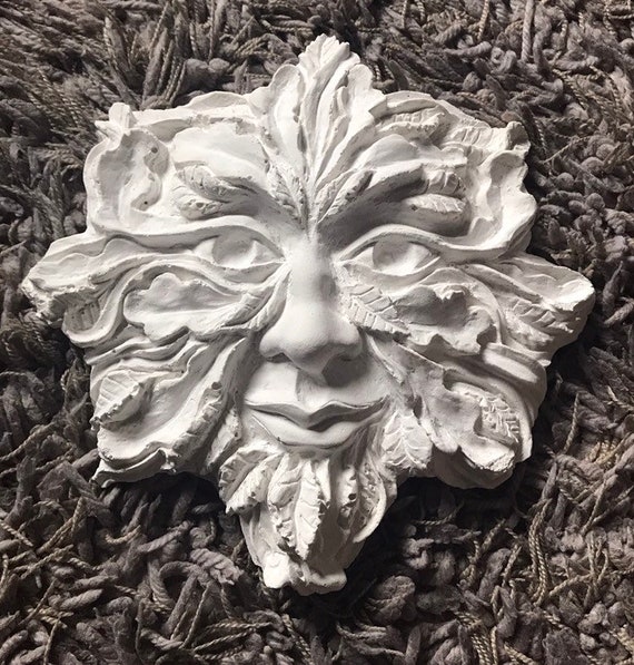 NEW LATEX MOULD MOLD PAGAN WICCAN LARGE GREENMAN CELTIC SUN GOD WALL PLAQUE